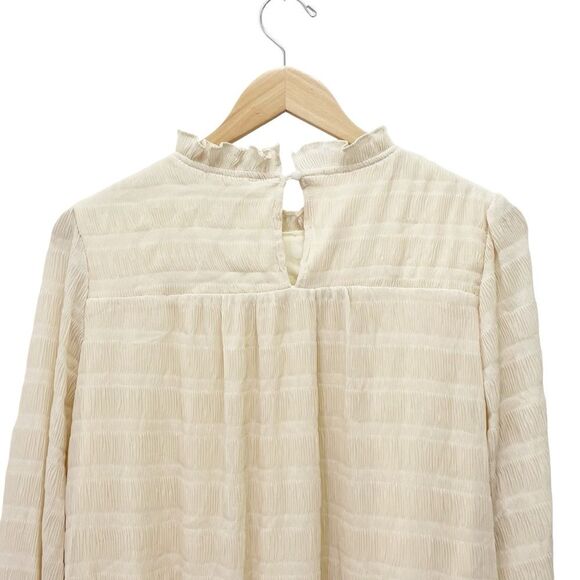 NWT Roolee Chiffon Ruffled Long Sleeve Babydoll Dress Vanilla Cream Size Medium - Picture 6 of 15